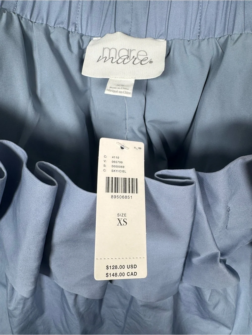 Anthropologie Mare Mare Periwinkle Blue Pleated Ruffle Off Shoulder Top NWT XS - Picture 5 of 9